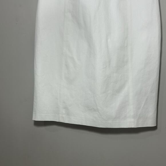 Vintage Cache White Dress Midi Career Size XS Office Business Casual Ponte Knit - Picture 8 of 11